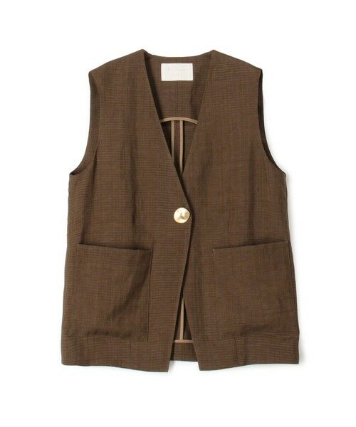 TOMORROWLAND / トゥモローランド ベスト | 【WEB先行予約】レーヨンリネンブッチャー コクーンジレ（47 ブラウン）