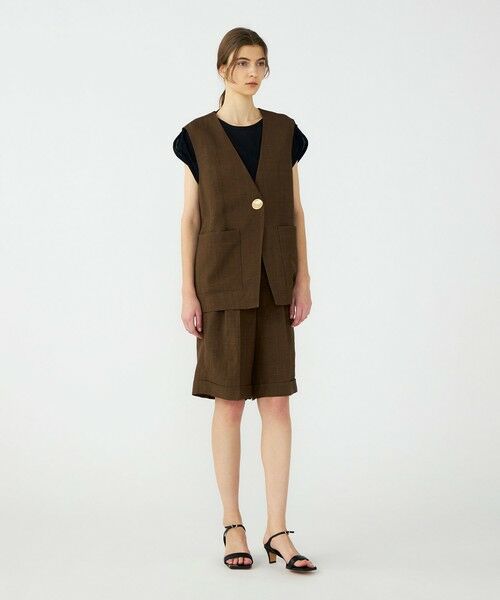 TOMORROWLAND / トゥモローランド ベスト | 【WEB先行予約】レーヨンリネンブッチャー コクーンジレ | 詳細1