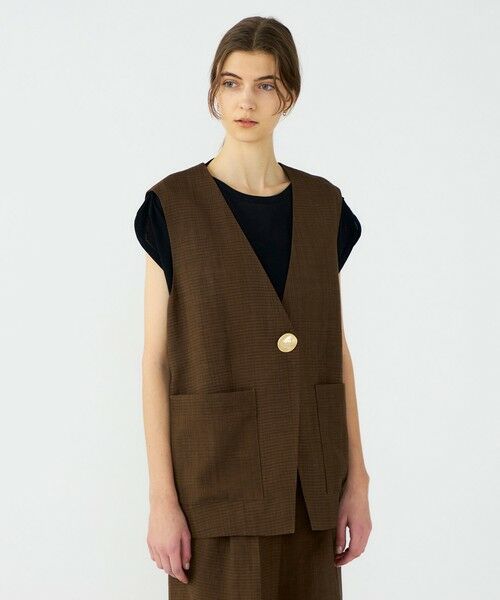 TOMORROWLAND / トゥモローランド ベスト | 【WEB先行予約】レーヨンリネンブッチャー コクーンジレ | 詳細2