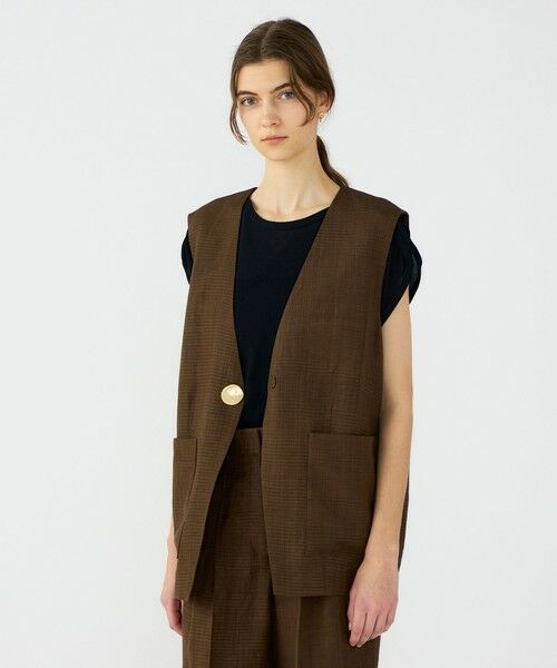 TOMORROWLAND / トゥモローランド ベスト | 【WEB先行予約】レーヨンリネンブッチャー コクーンジレ | 詳細3