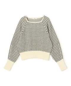 TOMORROWLAND / トゥモローランド ニット・セーター | ギマコットンチェック スクエアネックプルオーバー