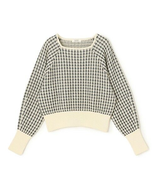 TOMORROWLAND / トゥモローランド ニット・セーター | ギマコットンチェック スクエアネックプルオーバー（62 ブルー系）
