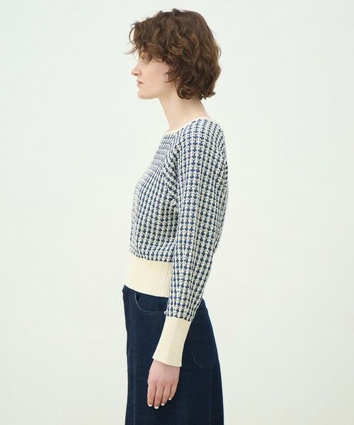 TOMORROWLAND / トゥモローランド ニット・セーター | ギマコットンチェック スクエアネックプルオーバー | 詳細3