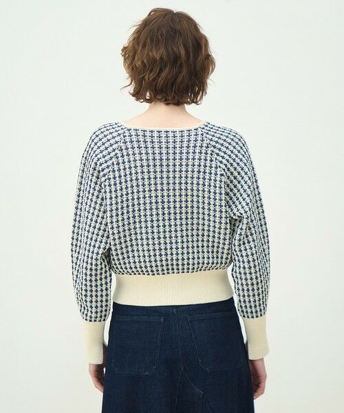 TOMORROWLAND / トゥモローランド ニット・セーター | ギマコットンチェック スクエアネックプルオーバー | 詳細4