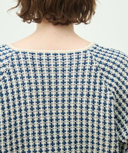 TOMORROWLAND / トゥモローランド ニット・セーター | ギマコットンチェック スクエアネックプルオーバー | 詳細6