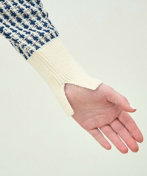 TOMORROWLAND / トゥモローランド ニット・セーター | ギマコットンチェック スクエアネックプルオーバー | 詳細8