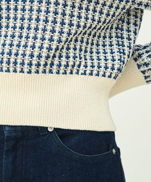 TOMORROWLAND / トゥモローランド ニット・セーター | ギマコットンチェック スクエアネックプルオーバー | 詳細9
