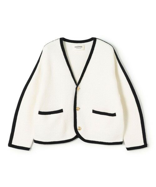 TOMORROWLAND / トゥモローランド カーディガン・ボレロ | モスライクステッチ Vカラーカーディガン（11 ホワイト）