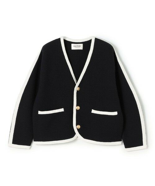 TOMORROWLAND / トゥモローランド カーディガン・ボレロ | モスライクステッチ Vカラーカーディガン（69 ネイビー）