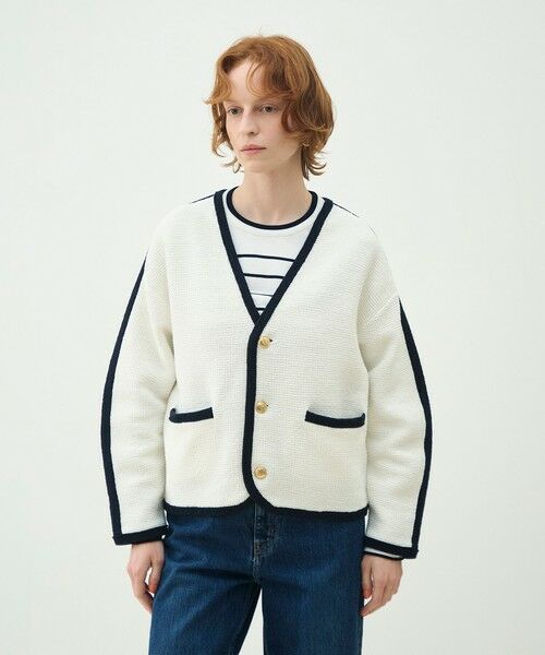 TOMORROWLAND / トゥモローランド カーディガン・ボレロ | モスライクステッチ Vカラーカーディガン | 詳細2