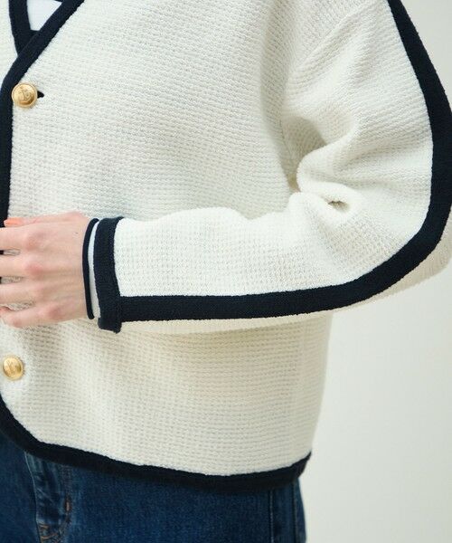 TOMORROWLAND / トゥモローランド カーディガン・ボレロ | モスライクステッチ Vカラーカーディガン | 詳細8