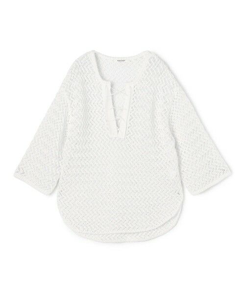 TOMORROWLAND / トゥモローランド ニット・セーター | ギマメッシュ レースアッププルオーバー（11 ホワイト）