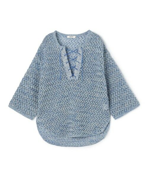 TOMORROWLAND / トゥモローランド ニット・セーター | ギマメッシュ レースアッププルオーバー（64 ブルー系）