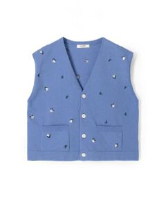 TOMORROWLAND / トゥモローランド ベスト | フラワーエンブロイダリー Vネックベスト