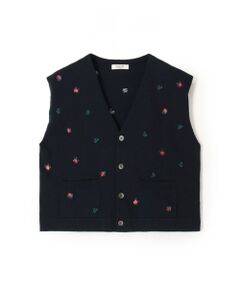 TOMORROWLAND / トゥモローランド ベスト | フラワーエンブロイダリー Vネックベスト