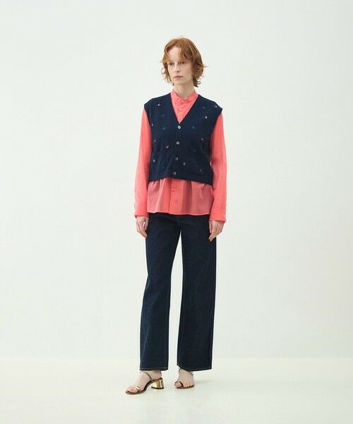 TOMORROWLAND / トゥモローランド ベスト | フラワーエンブロイダリー Vネックベスト | 詳細1