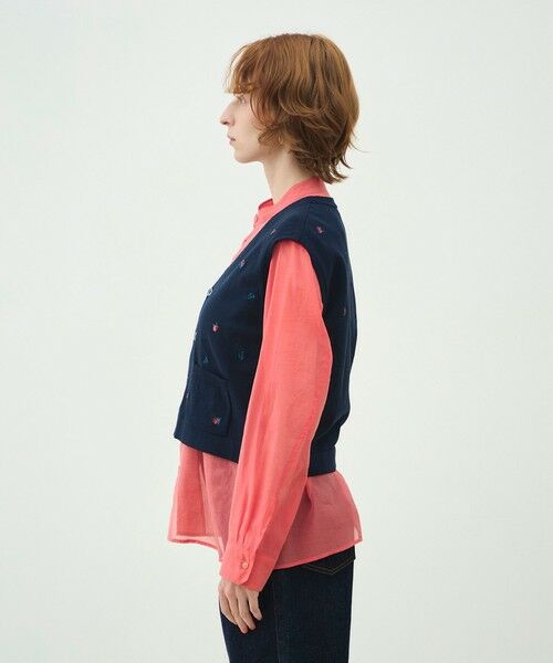 TOMORROWLAND / トゥモローランド ベスト | フラワーエンブロイダリー Vネックベスト | 詳細3