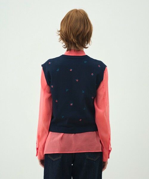 TOMORROWLAND / トゥモローランド ベスト | フラワーエンブロイダリー Vネックベスト | 詳細4