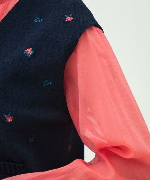 TOMORROWLAND / トゥモローランド ベスト | フラワーエンブロイダリー Vネックベスト | 詳細7