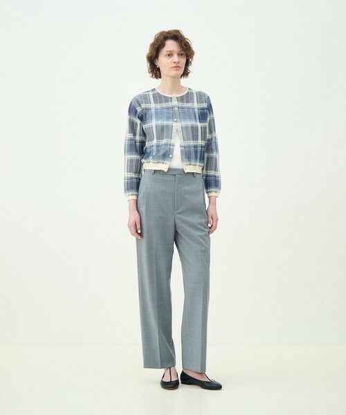 TOMORROWLAND / トゥモローランド カーディガン・ボレロ | 【WEB先行予約】シアーチェック クルーネックカーディガン | 詳細1