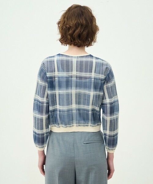 TOMORROWLAND / トゥモローランド カーディガン・ボレロ | 【WEB先行予約】シアーチェック クルーネックカーディガン | 詳細4