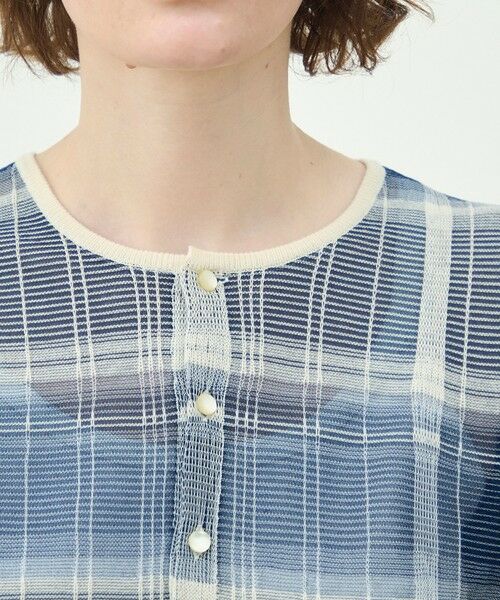 TOMORROWLAND / トゥモローランド カーディガン・ボレロ | 【WEB先行予約】シアーチェック クルーネックカーディガン | 詳細5