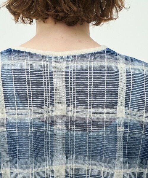 TOMORROWLAND / トゥモローランド カーディガン・ボレロ | 【WEB先行予約】シアーチェック クルーネックカーディガン | 詳細6