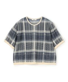 TOMORROWLAND / トゥモローランド ニット・セーター | 【WEB先行予約】シアーチェック ハーフスリーブプルオーバー