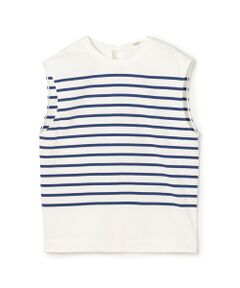 TOMORROWLAND / トゥモローランド Tシャツ | パネルボーダー ノースリーブプルオーバー