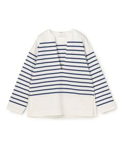 TOMORROWLAND / トゥモローランド Tシャツ | パネルボーダー キーネックプルオーバー