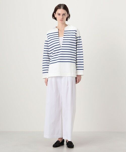 TOMORROWLAND / トゥモローランド Tシャツ | パネルボーダー キーネックプルオーバー | 詳細2