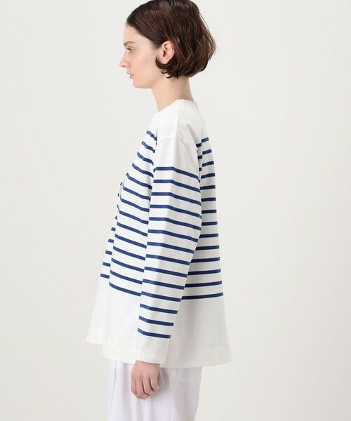 TOMORROWLAND / トゥモローランド Tシャツ | パネルボーダー キーネックプルオーバー | 詳細4