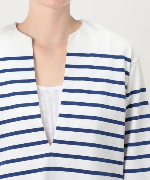 TOMORROWLAND / トゥモローランド Tシャツ | パネルボーダー キーネックプルオーバー | 詳細6