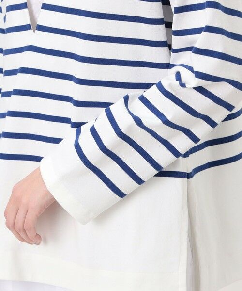 TOMORROWLAND / トゥモローランド Tシャツ | パネルボーダー キーネックプルオーバー | 詳細8