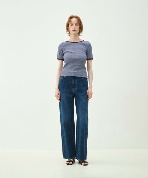 TOMORROWLAND / トゥモローランド Tシャツ | シルキーボーダー ボートネックプルオーバー | 詳細1