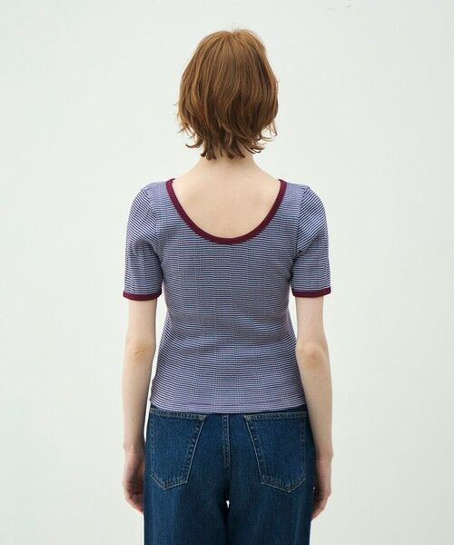 TOMORROWLAND / トゥモローランド Tシャツ | シルキーボーダー ボートネックプルオーバー | 詳細4