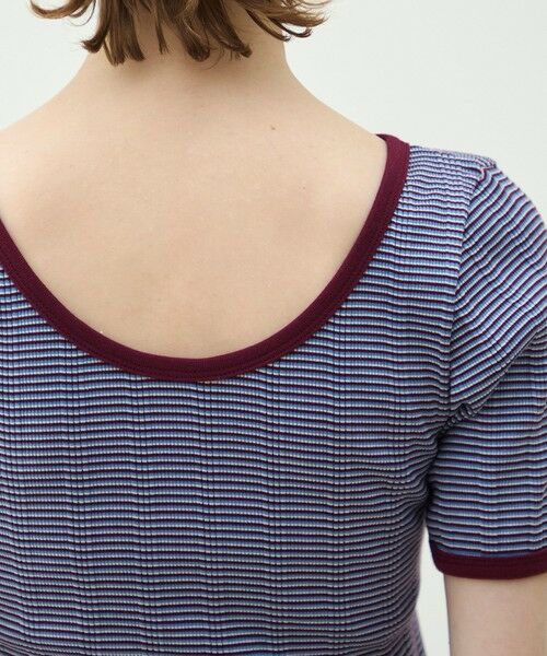 TOMORROWLAND / トゥモローランド Tシャツ | シルキーボーダー ボートネックプルオーバー | 詳細6