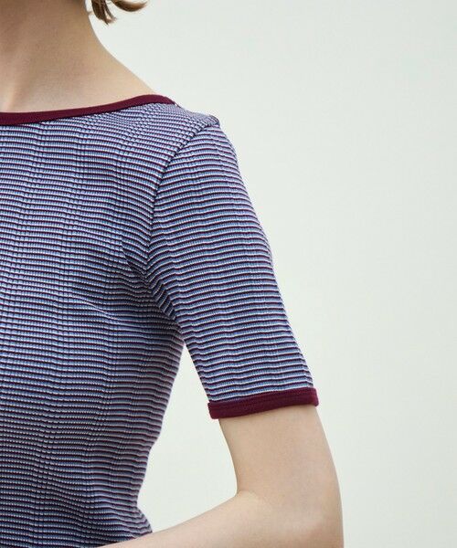 TOMORROWLAND / トゥモローランド Tシャツ | シルキーボーダー ボートネックプルオーバー | 詳細7