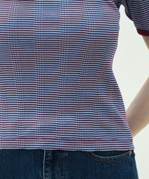 TOMORROWLAND / トゥモローランド Tシャツ | シルキーボーダー ボートネックプルオーバー | 詳細8