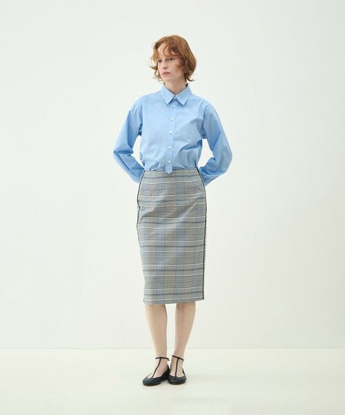 TOMORROWLAND / トゥモローランド ミニ・ひざ丈スカート | トゥーサイドチェック タイトスカート | 詳細1