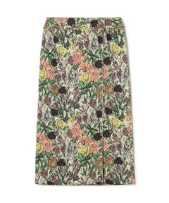 TOMORROWLAND / トゥモローランド ミニ・ひざ丈スカート | 【WEB先行予約】ビンテージフラワージャカード パイピングストレートスカート