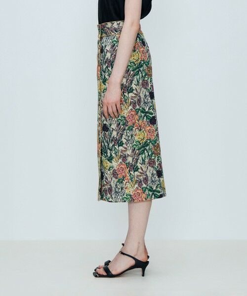 TOMORROWLAND / トゥモローランド ミニ・ひざ丈スカート | 【WEB先行予約】ビンテージフラワージャカード パイピングストレートスカート | 詳細3