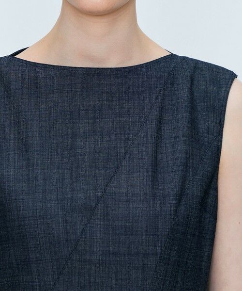 TOMORROWLAND / トゥモローランド ミニ丈・ひざ丈ワンピース | 【WEB先行予約】コンフォートデニム アシンメトリードレープワンピース | 詳細5