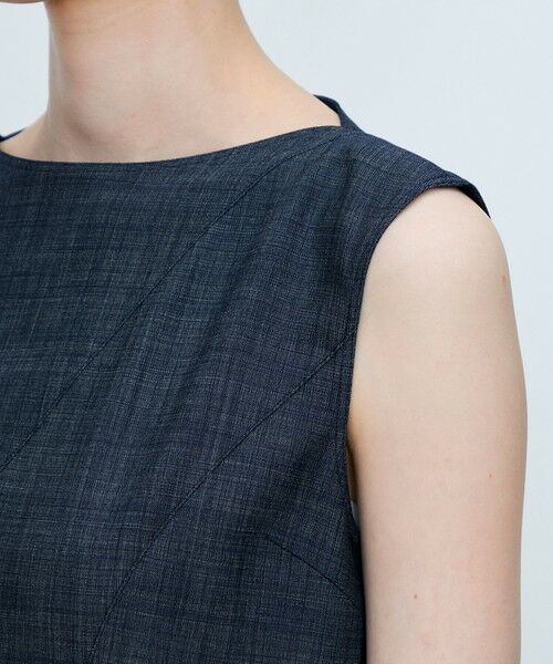 TOMORROWLAND / トゥモローランド ミニ丈・ひざ丈ワンピース | 【WEB先行予約】コンフォートデニム アシンメトリードレープワンピース | 詳細7