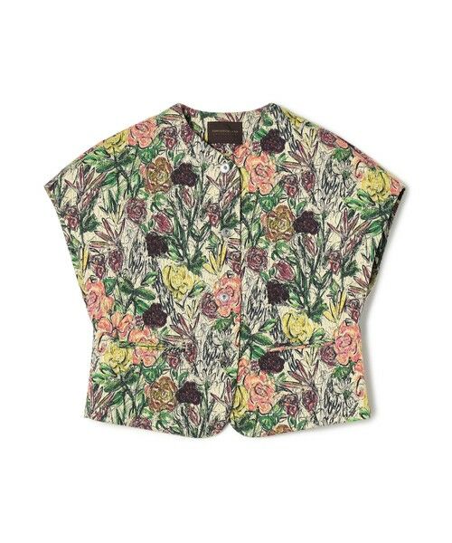 TOMORROWLAND / トゥモローランド ベスト | 【WEB先行予約】ビンテージフラワージャカード ワイドスリーブジレ（52 グリーン系）