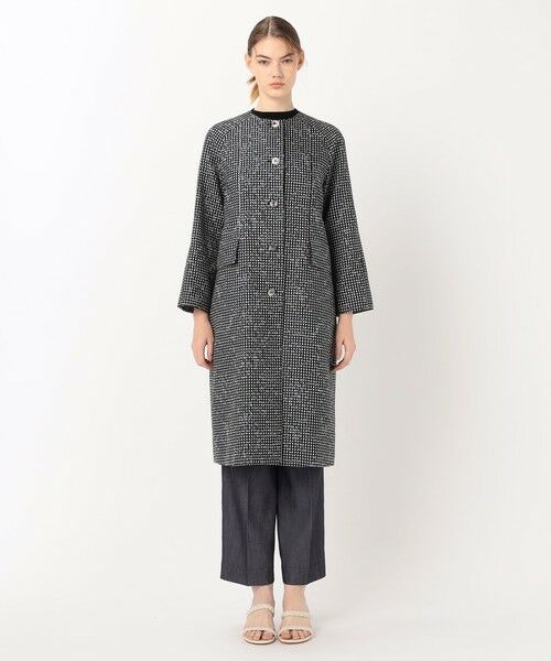 TOMORROWLAND / トゥモローランド その他アウター | オーバーフラワージャカード クルーネックコート | 詳細1