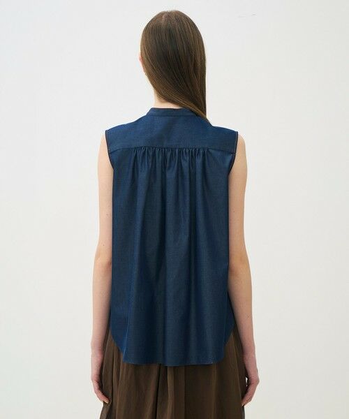 TOMORROWLAND / トゥモローランド シャツ・ブラウス | コットンシルクデニム ラッフルスリーブレスブラウス | 詳細4