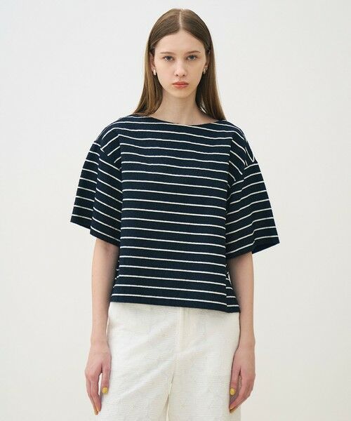 TOMORROWLAND / トゥモローランド その他トップス | シルクブレンドボーダー ボートネックプルオーバー | 詳細2