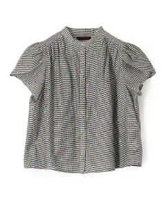 TOMORROWLAND / トゥモローランド シャツ・ブラウス | ギンガムエンブロイダリー ペタルスリーブブラウス