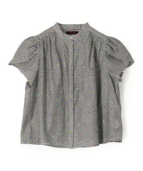 TOMORROWLAND / トゥモローランド シャツ・ブラウス | ギンガムエンブロイダリー ペタルスリーブブラウス（12 ブラック系）